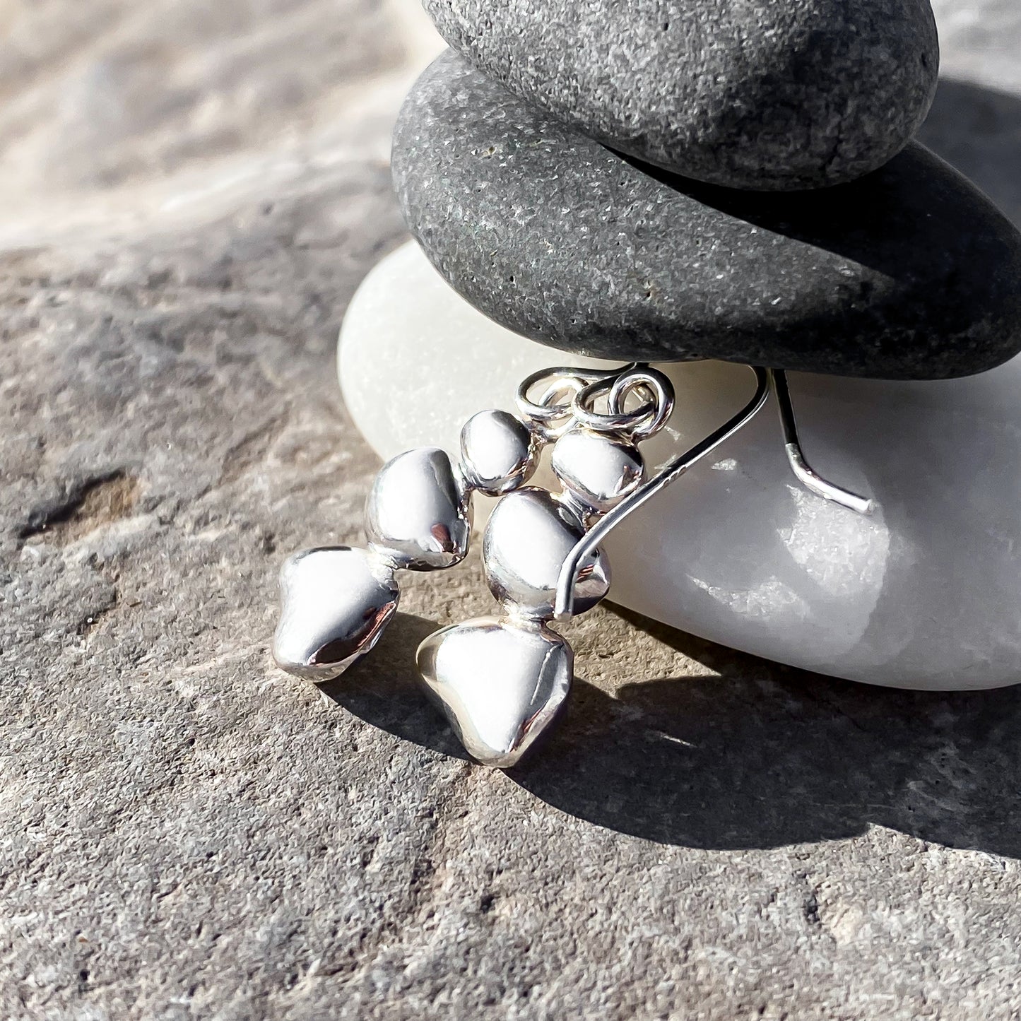 Sterling Silver Pebble Earrings - Balance No. 3