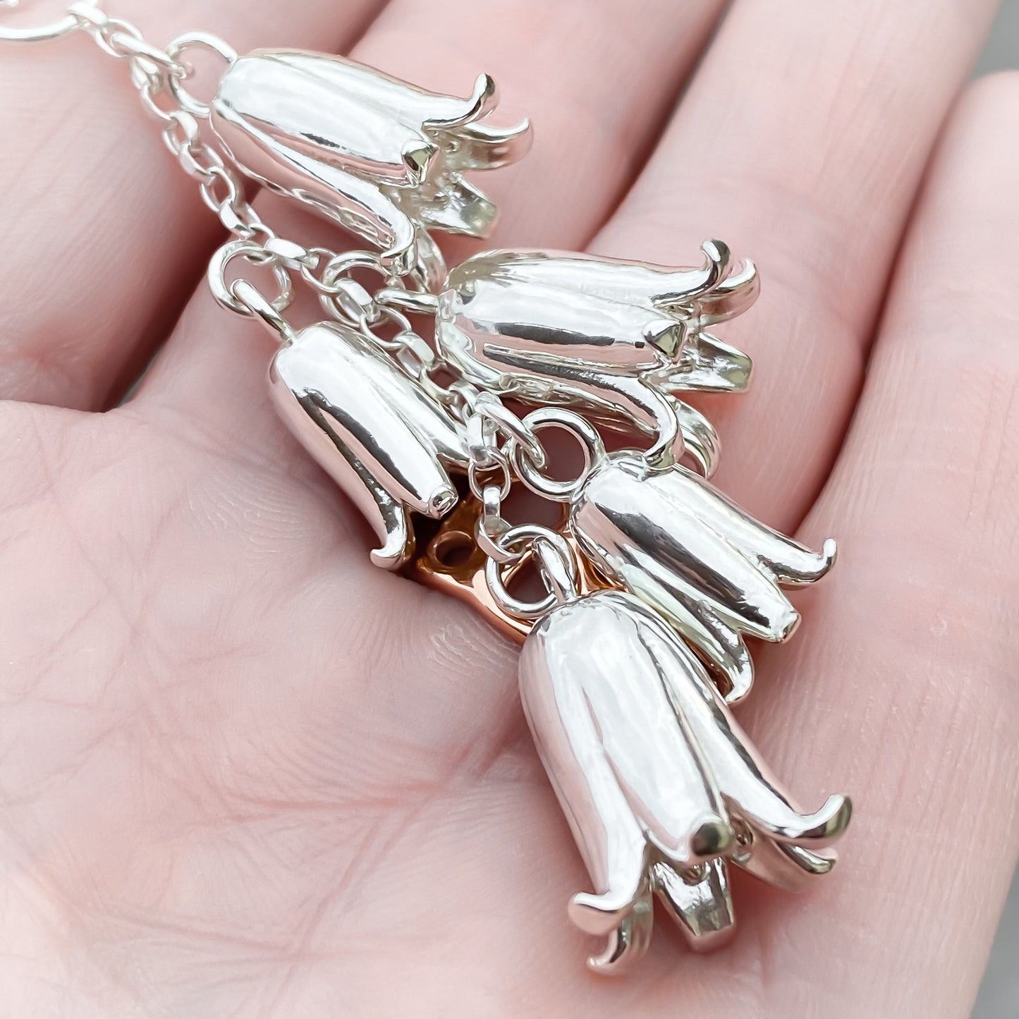 Bluebell Sterling Silver Long Charm Necklace