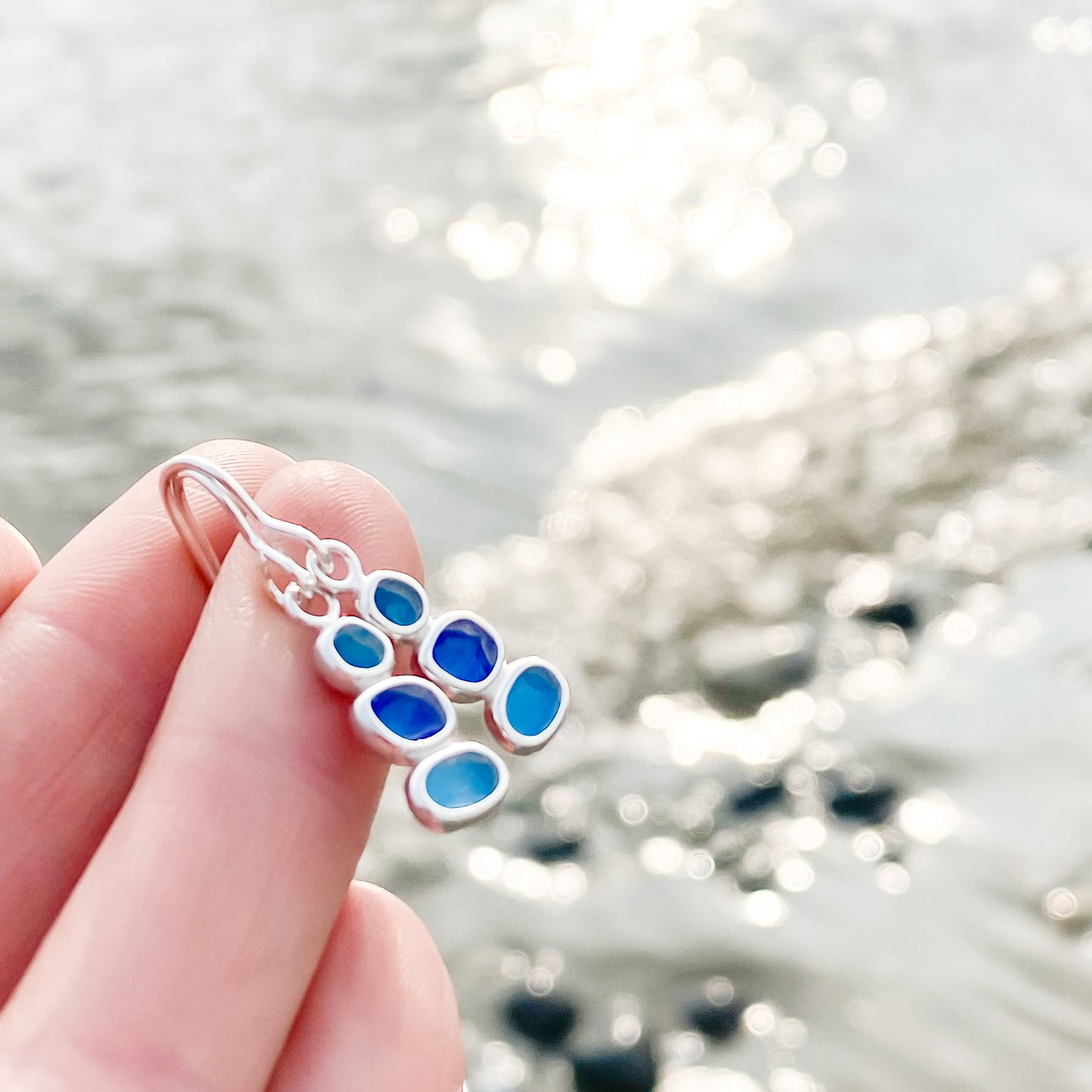 Sterling Silver Pebble Earrings - Summer Shores