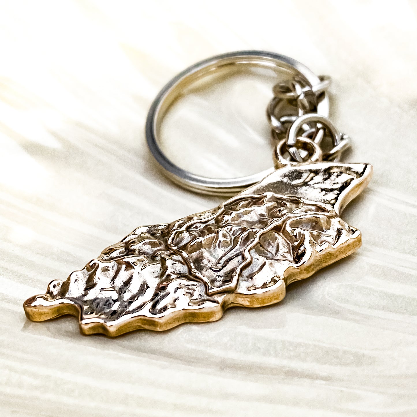 Isle of Man Topographic Bronze  TT Course Keyring