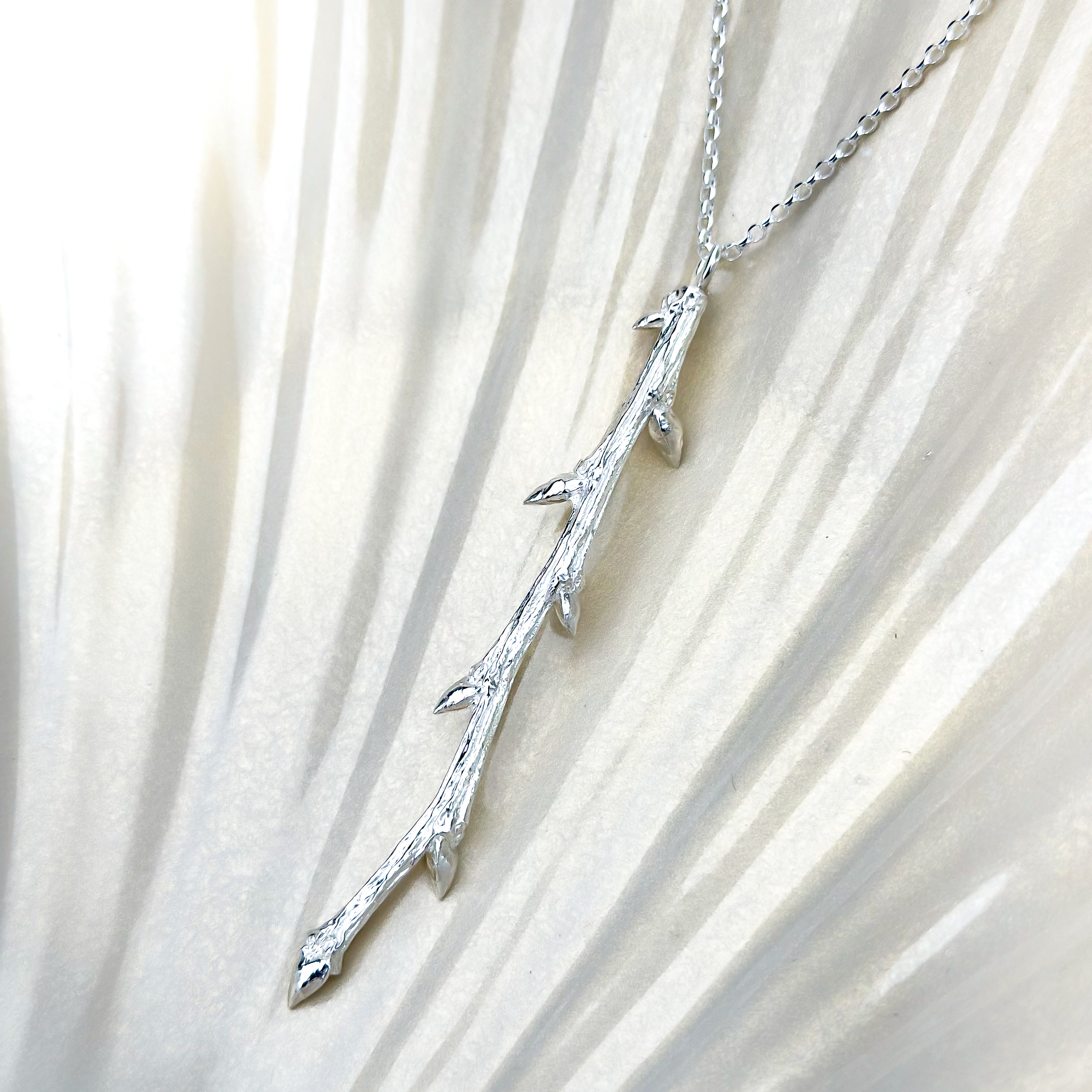 Sterling Silver Elm Twig Necklace