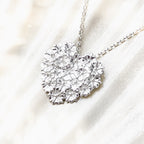 Silver Elderflower Heart Necklace