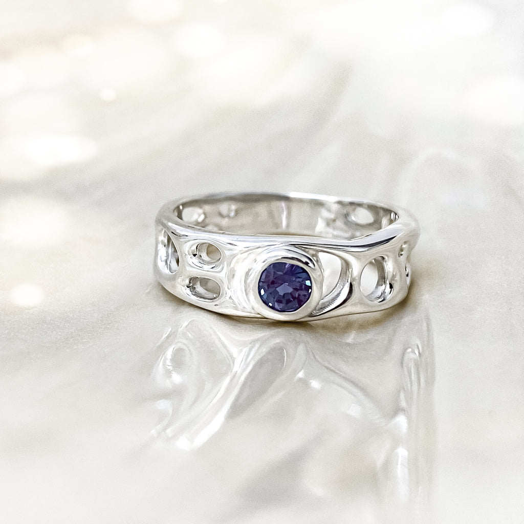 Alexandrite Sterling Silver Infinity Ring