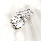 Sterling Silver Holly Leaf Gemstone Earrings
