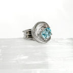 One of a Kind Drift Sterling Silver Ring with Blue Topaz - Size P