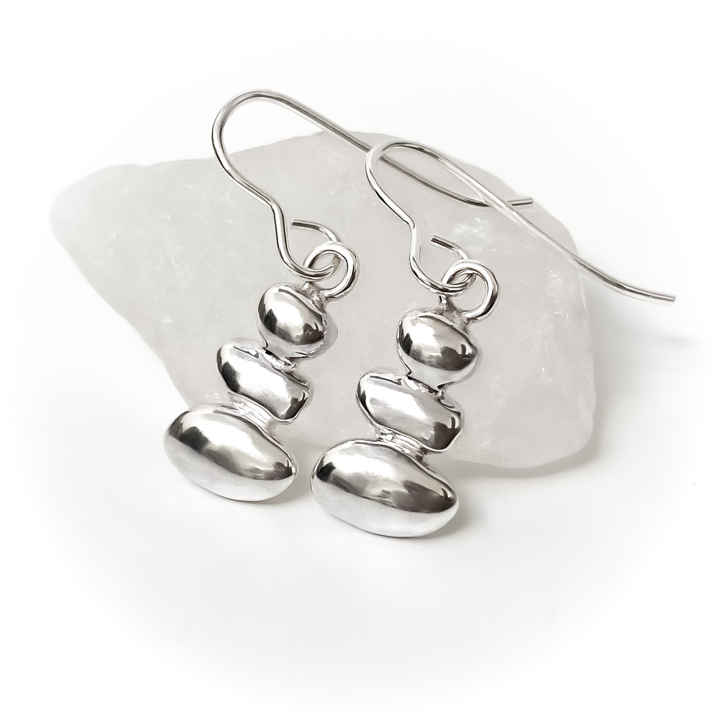 Sterling Silver Pebble Earrings - Balance No. 4