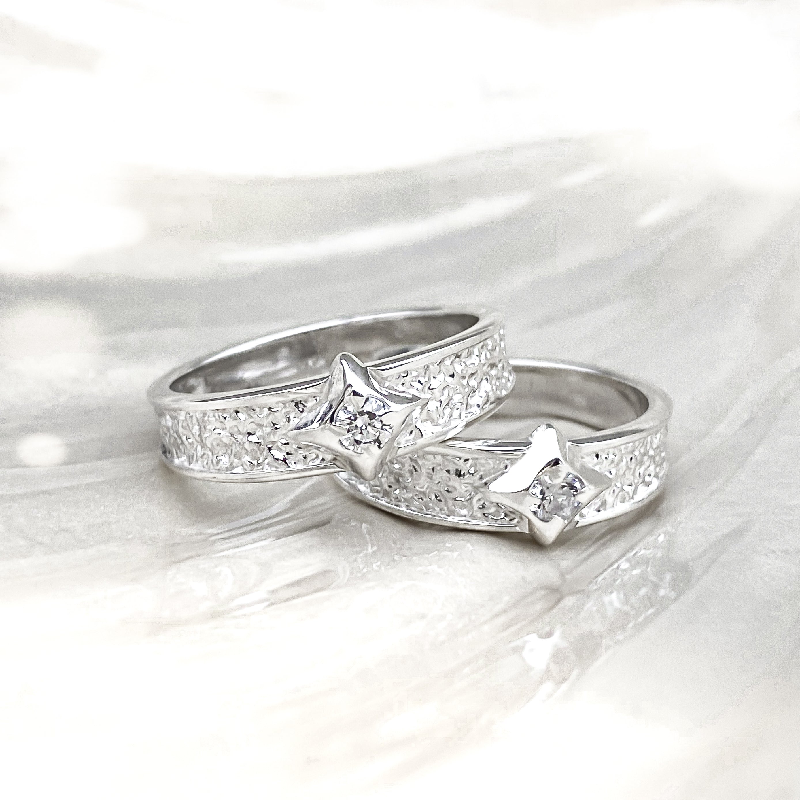 North Star Sterling Silver Ring with White Topaz