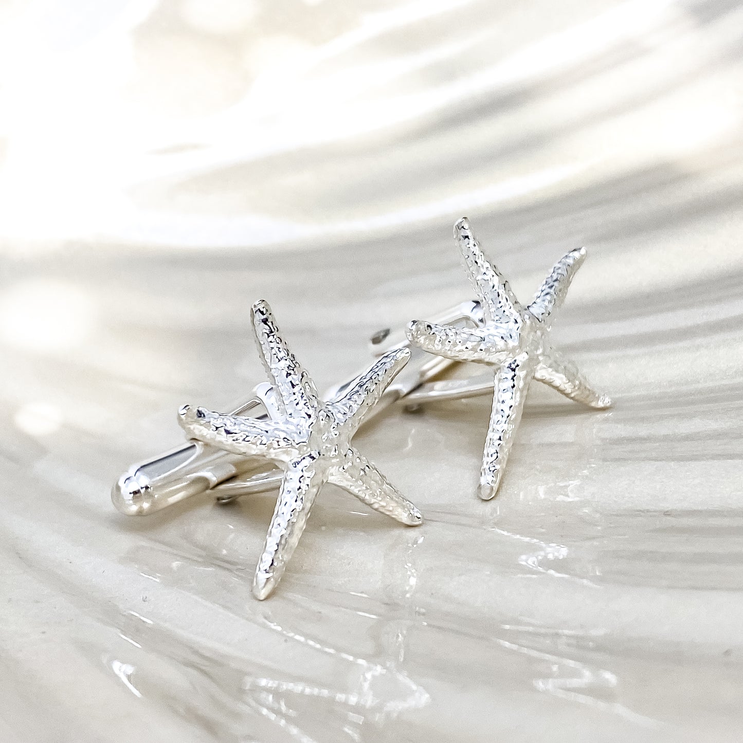 Sterling Silver Starfish Cufflinks
