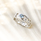 Aquamarine Sterling Silver Infinity Ring
