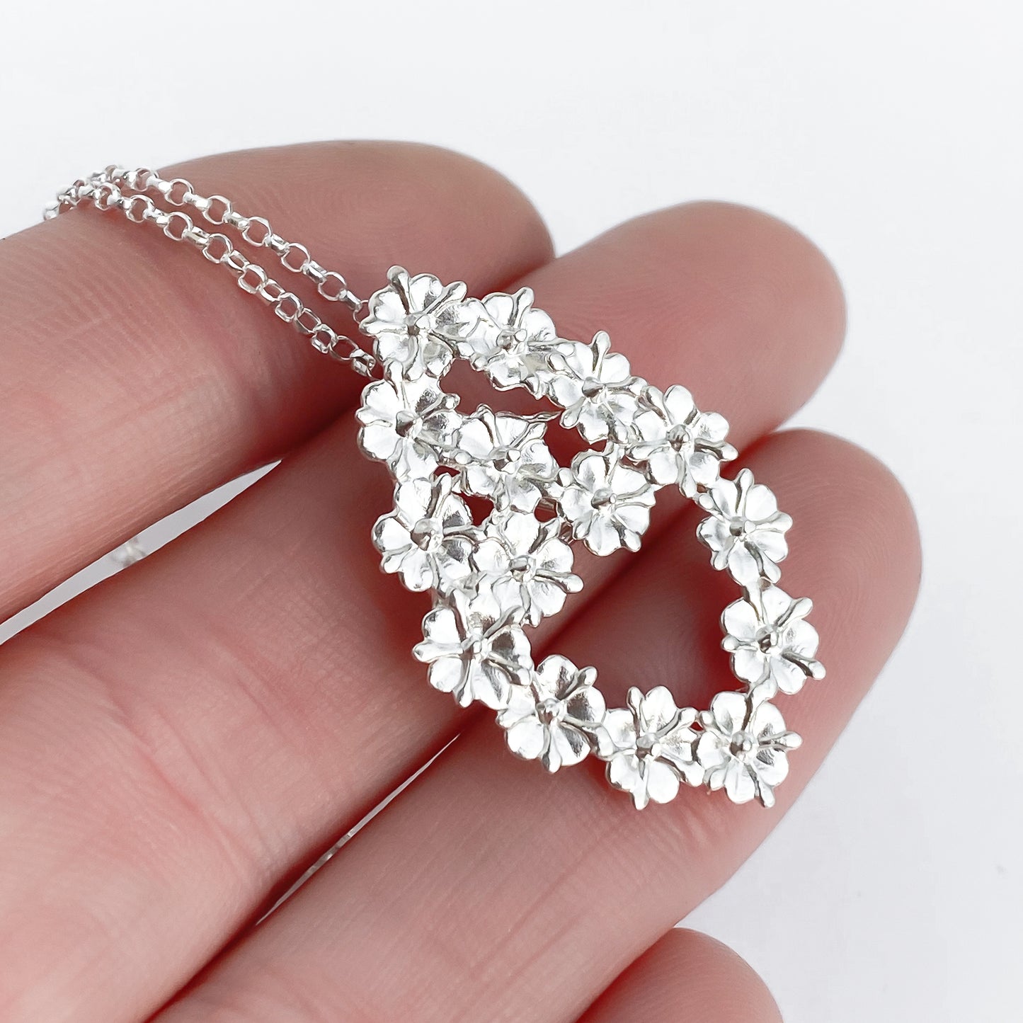 Elderflower Silver Pendant Necklace
