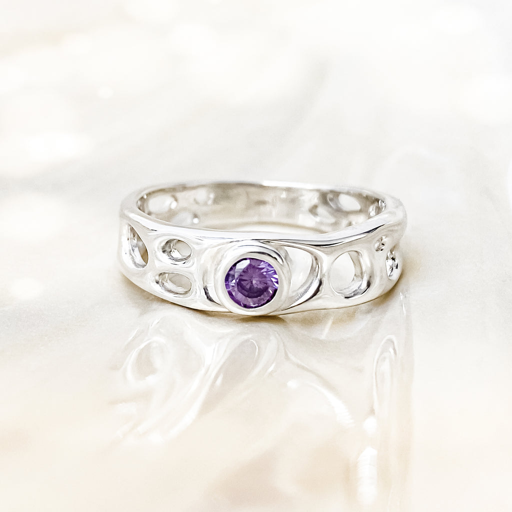 Sterling Silver Amethyst  Infinity Ring