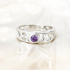Sterling Silver Amethyst  Infinity Ring