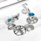 Beachcomber Sterling Silver Shell, Gemstone and Enamel Bracelet - No. 3