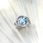 One of a Kind Drift Sterling Silver Ring with Blue Topaz - Size P
