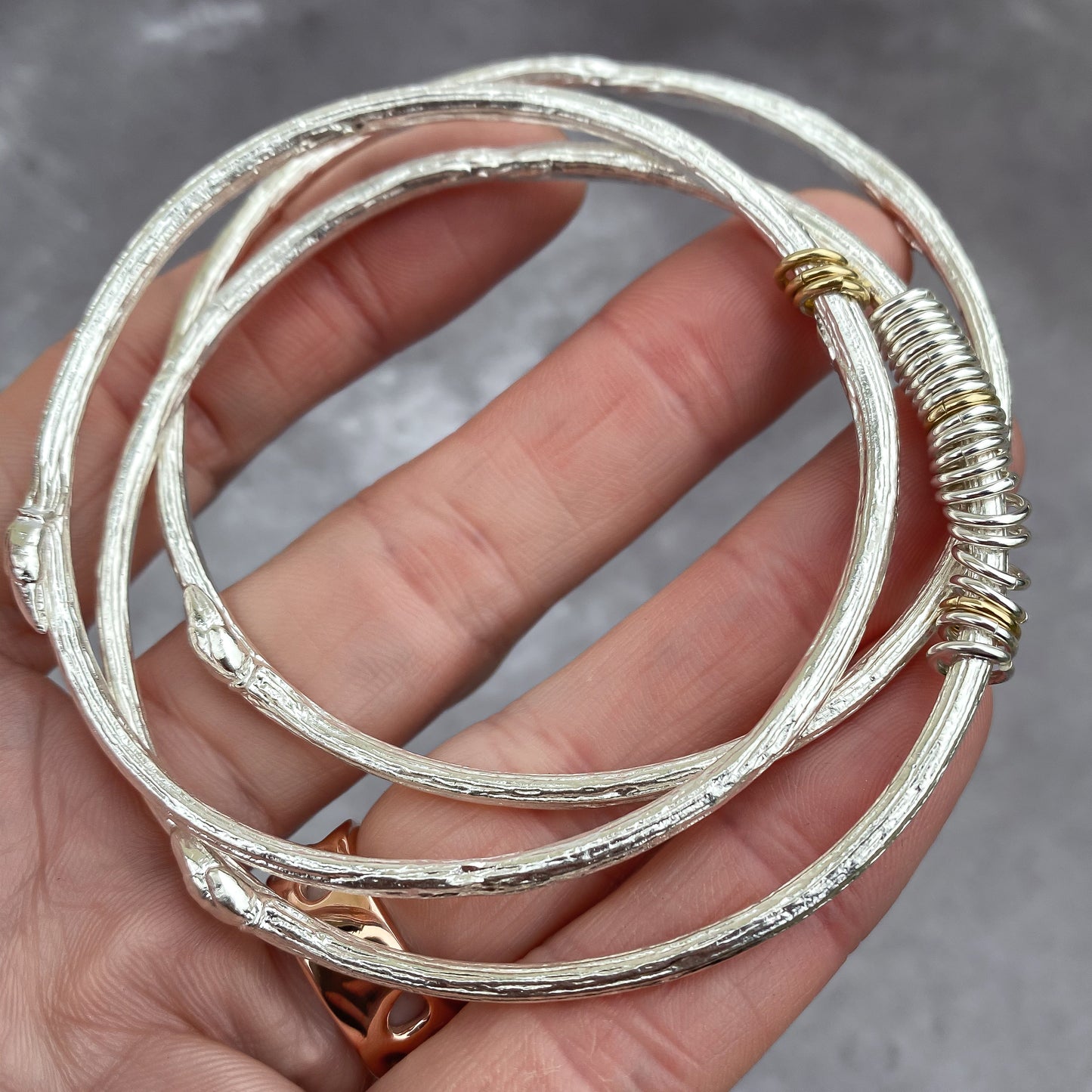 Sterling Silver Rowan Twig Bangle