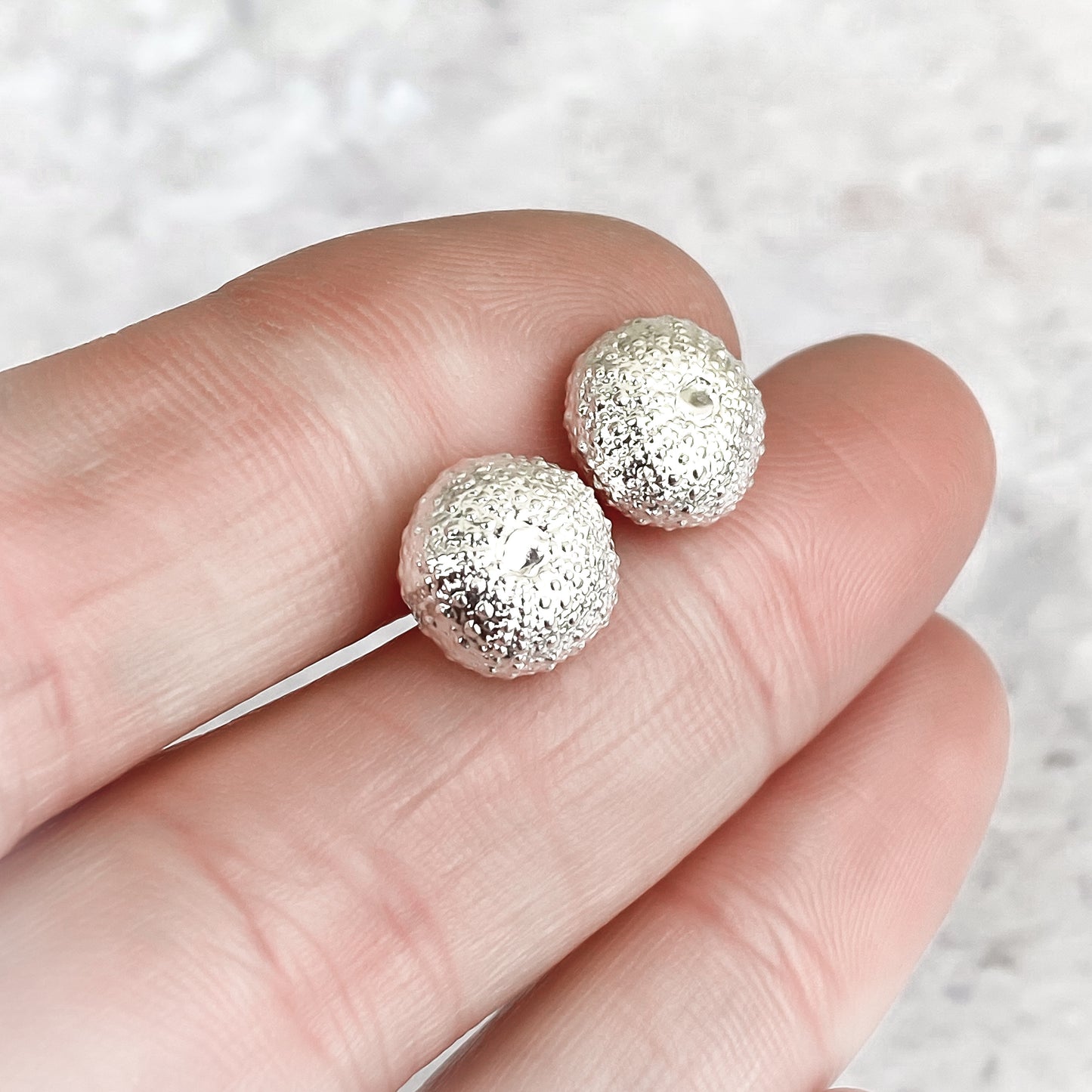 Silver Sea Urchin Stud Earrings