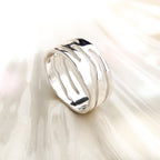 Strata Wide Sterling Silver Ring