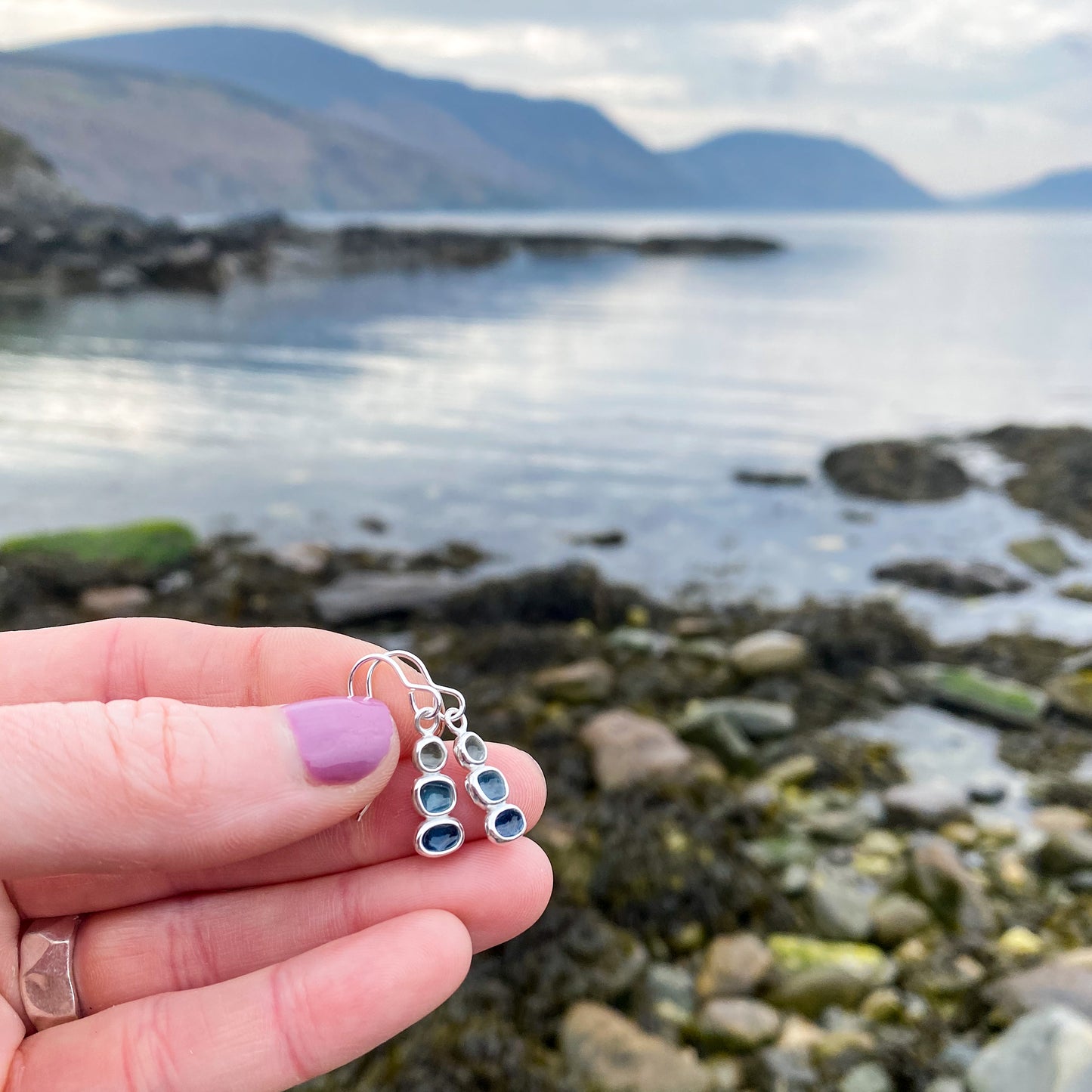 Sterling Silver Pebble Earrings - Niarbyl