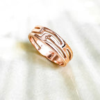 Gold Narrow Strata Ring - Yellow, Rose or White Gold