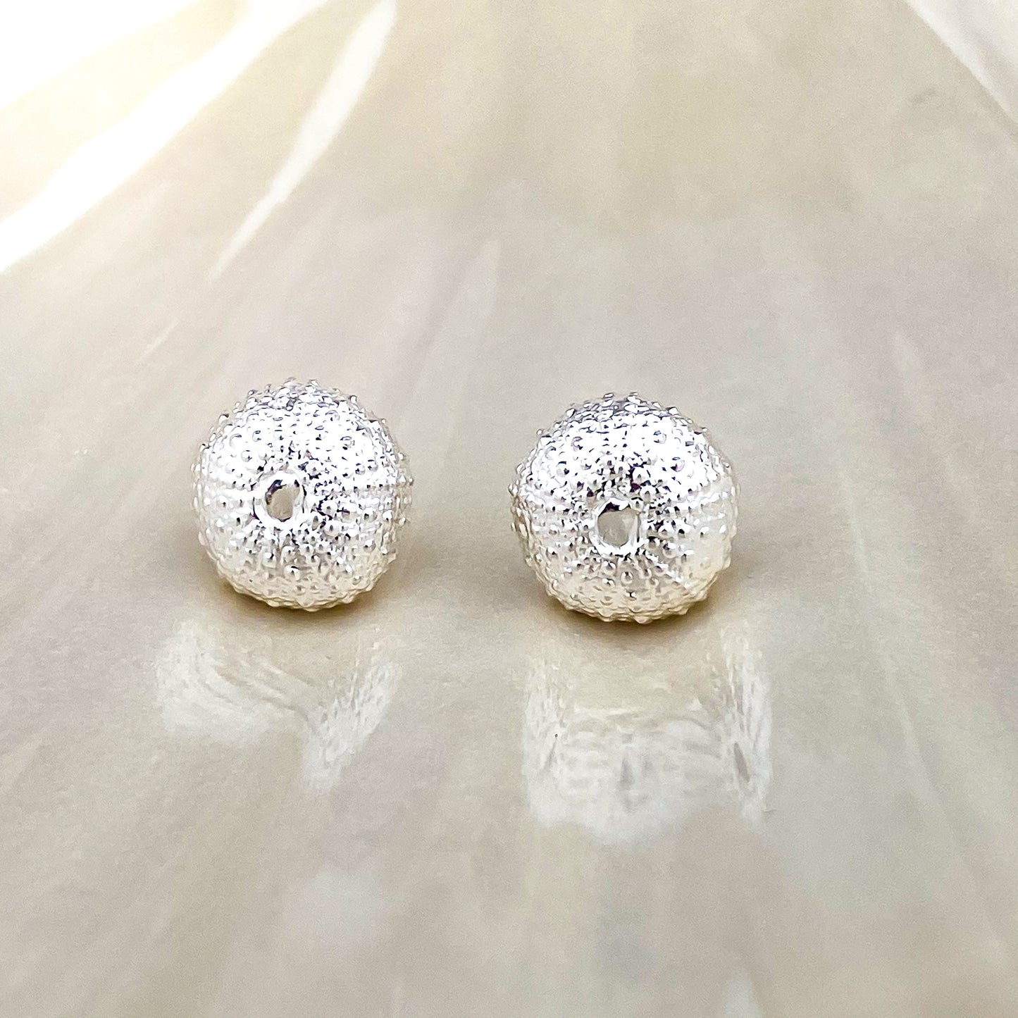 Silver Sea Urchin Stud Earrings