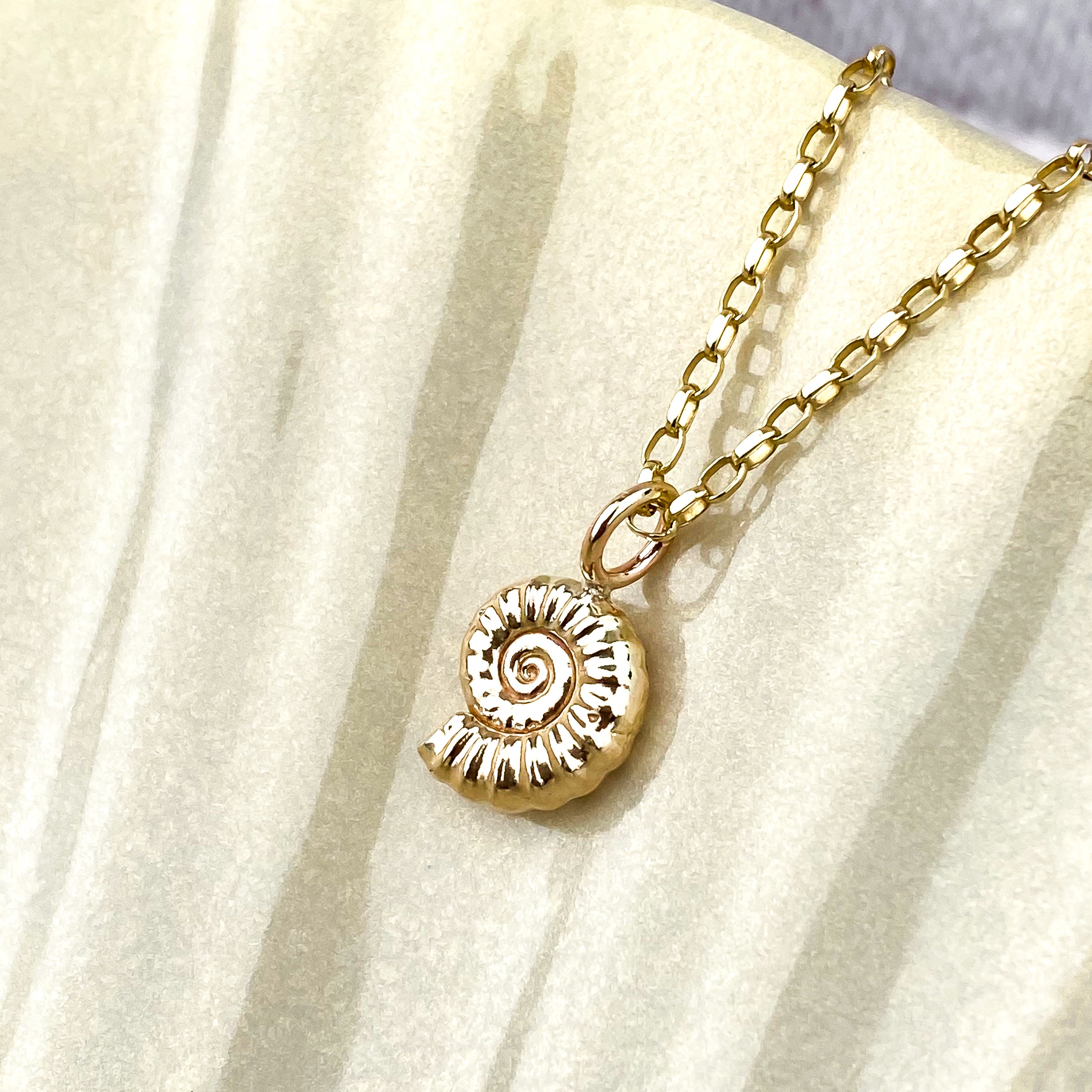 Small Gold Ammonite Necklace