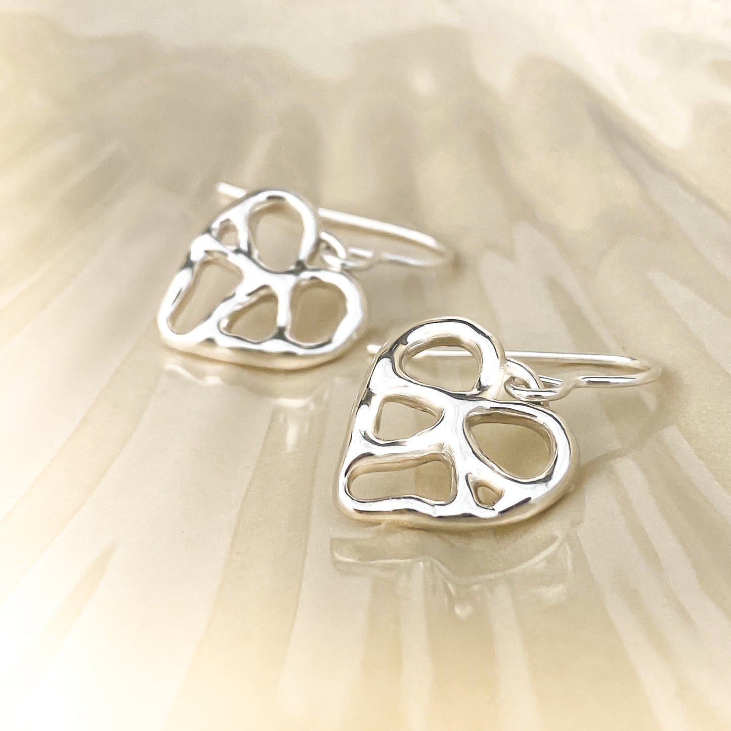 Silver Infinity Heart Dangle Earrings