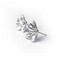 Hawthorn Flower Silver Stud Earrings