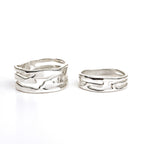 Strata Wide Sterling Silver Ring