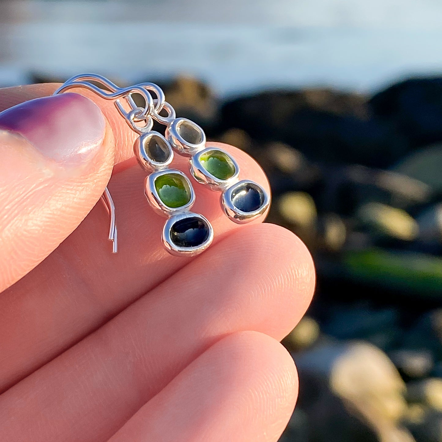 Sterling Silver Pebble Earrings - Langness