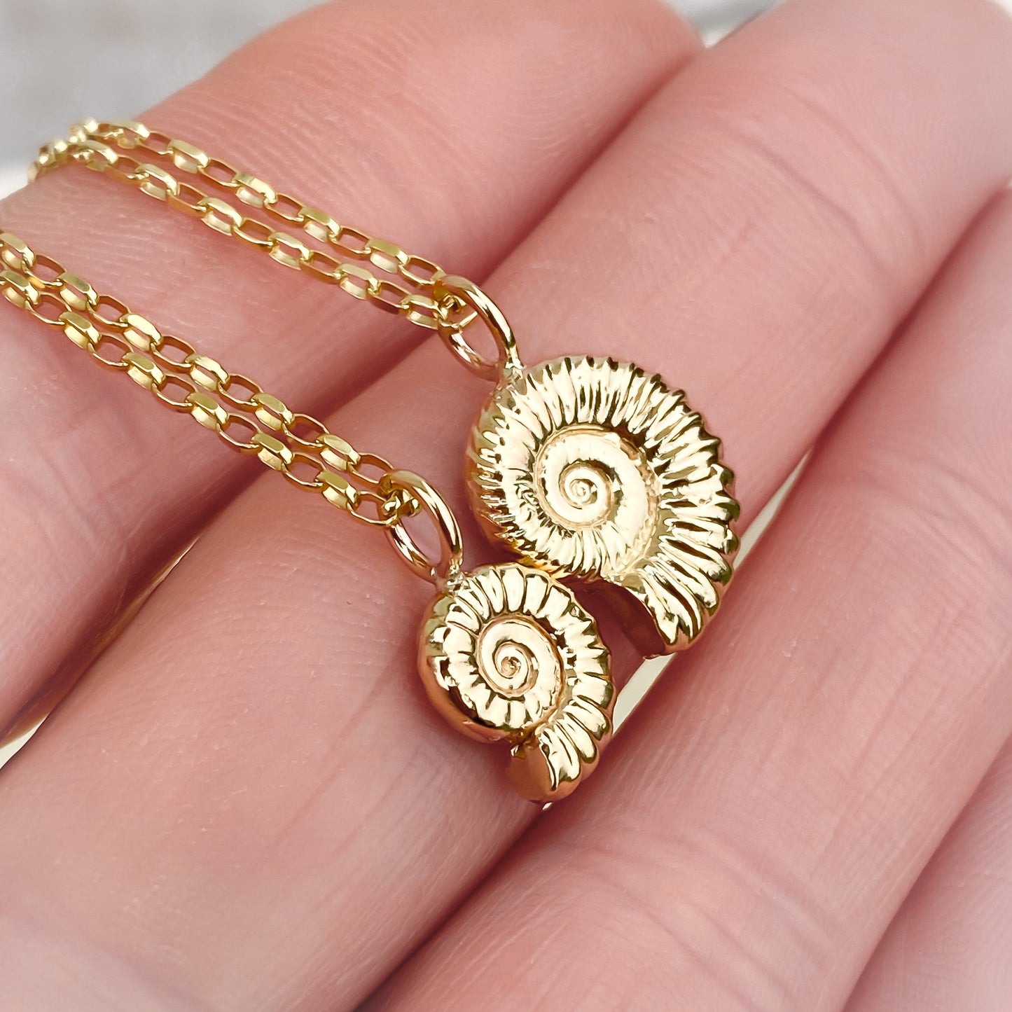 Small Gold Ammonite Necklace