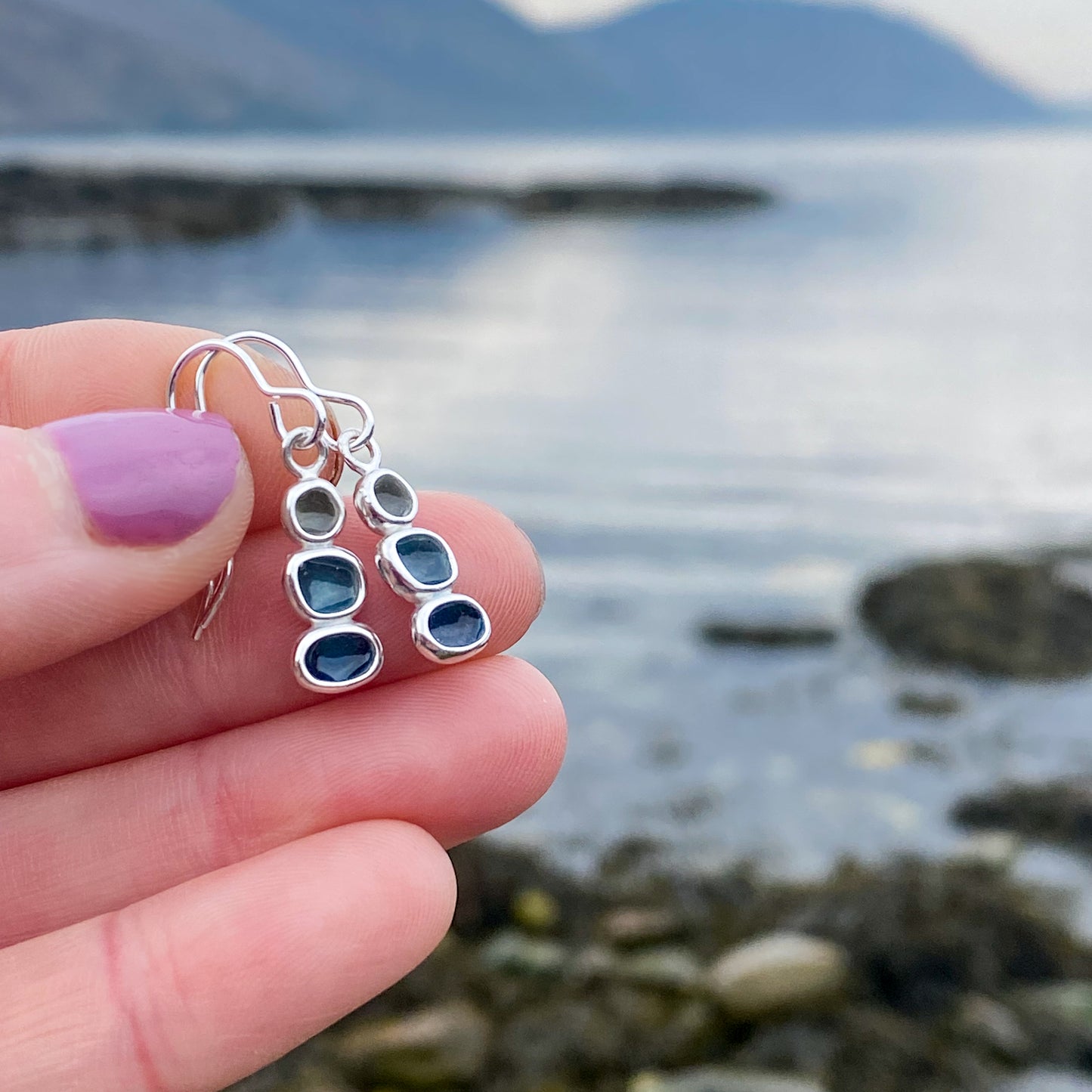 Sterling Silver Pebble Earrings - Niarbyl