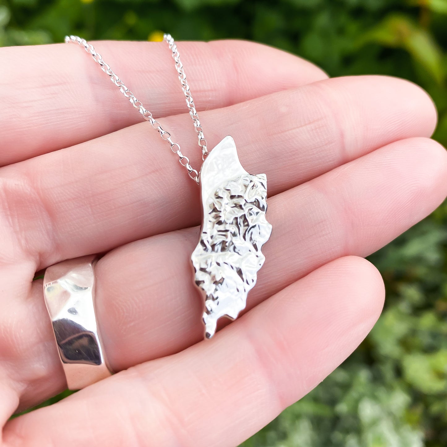 Sterling Silver Isle of Man Topographic Necklace