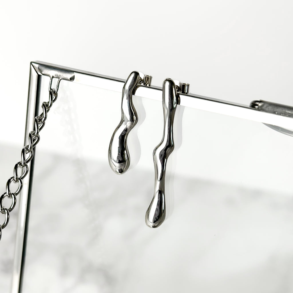 One of a Kind Molten Sterling Silver Stud Earrings - No. 3