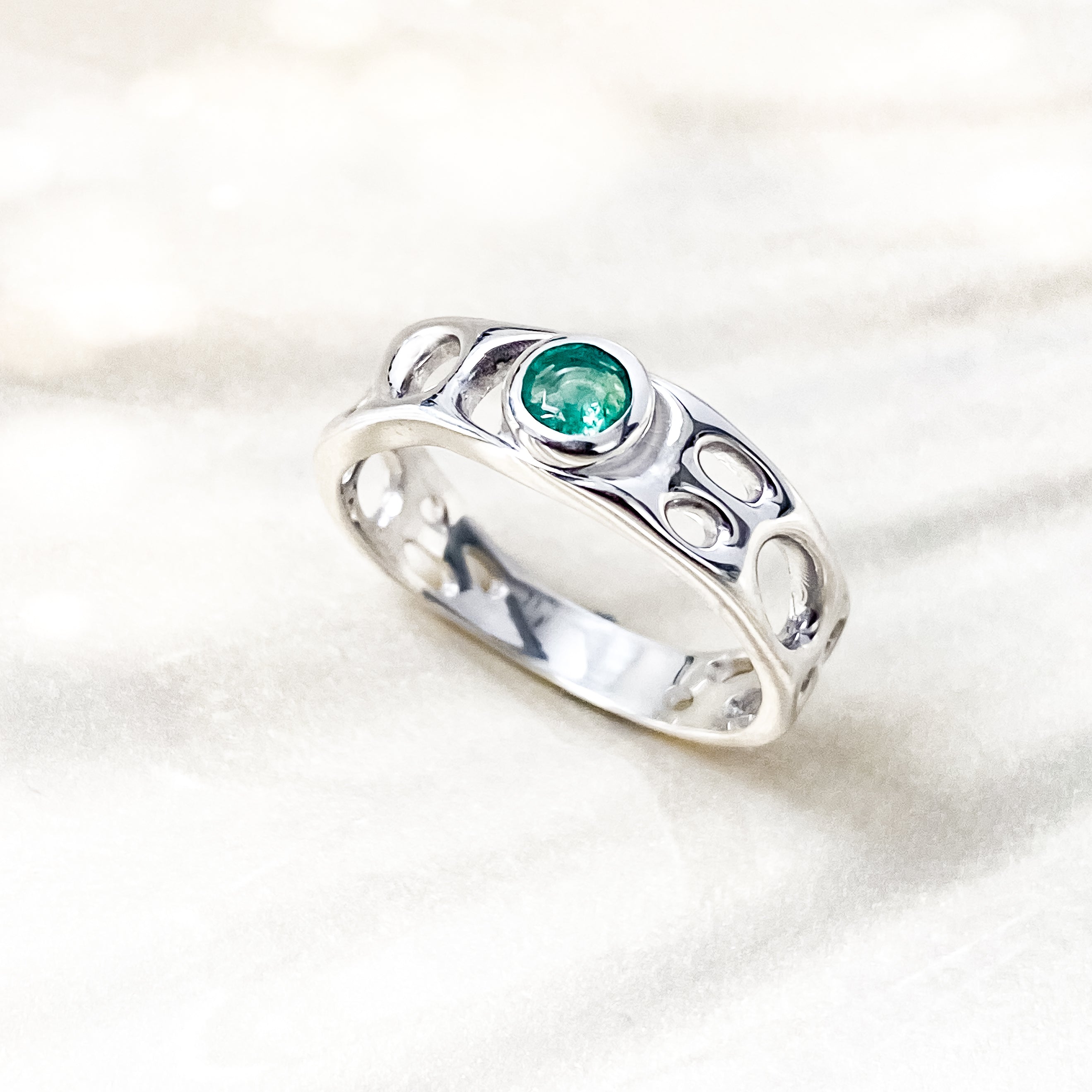 Emerald hot sale infinity ring