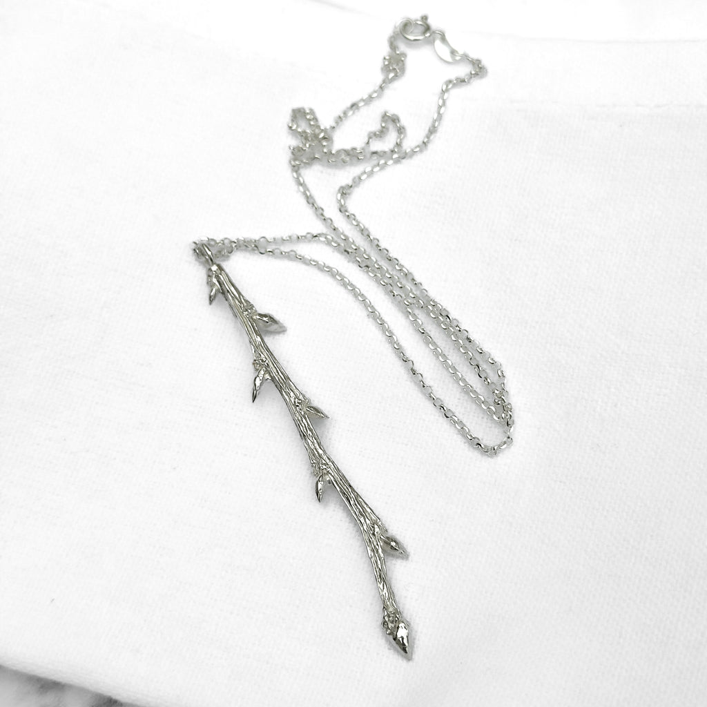 Sterling Silver Elm Twig Necklace