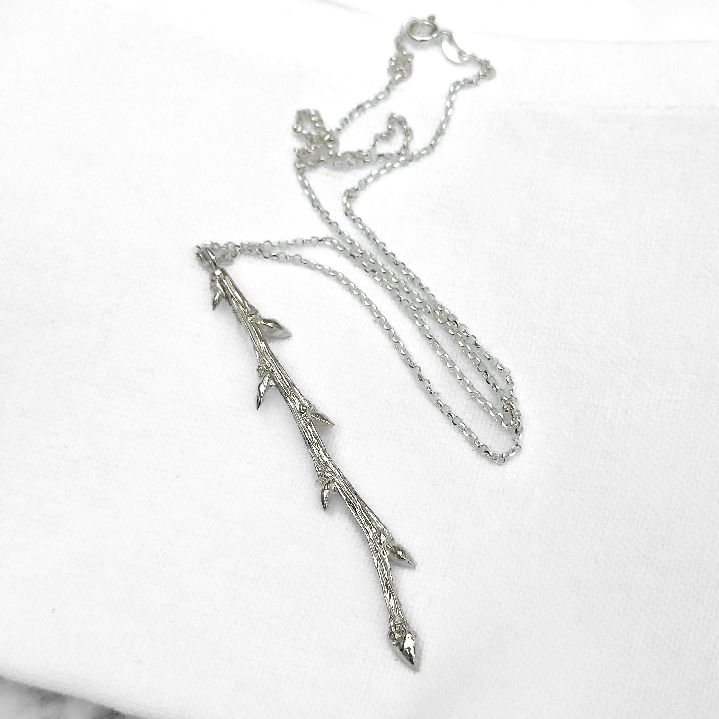 Sterling Silver Elm Twig Necklace