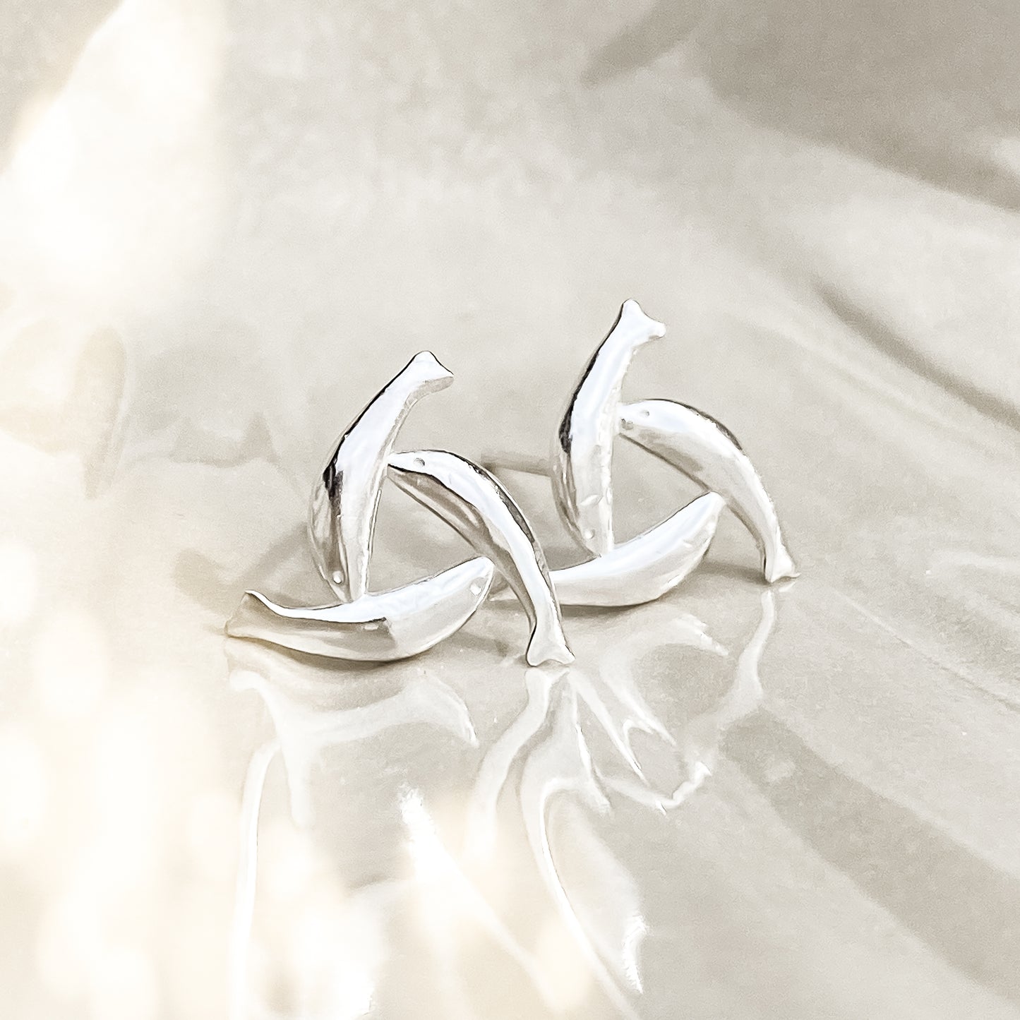 Sterling Silver Herring Triskel Stud Earrings