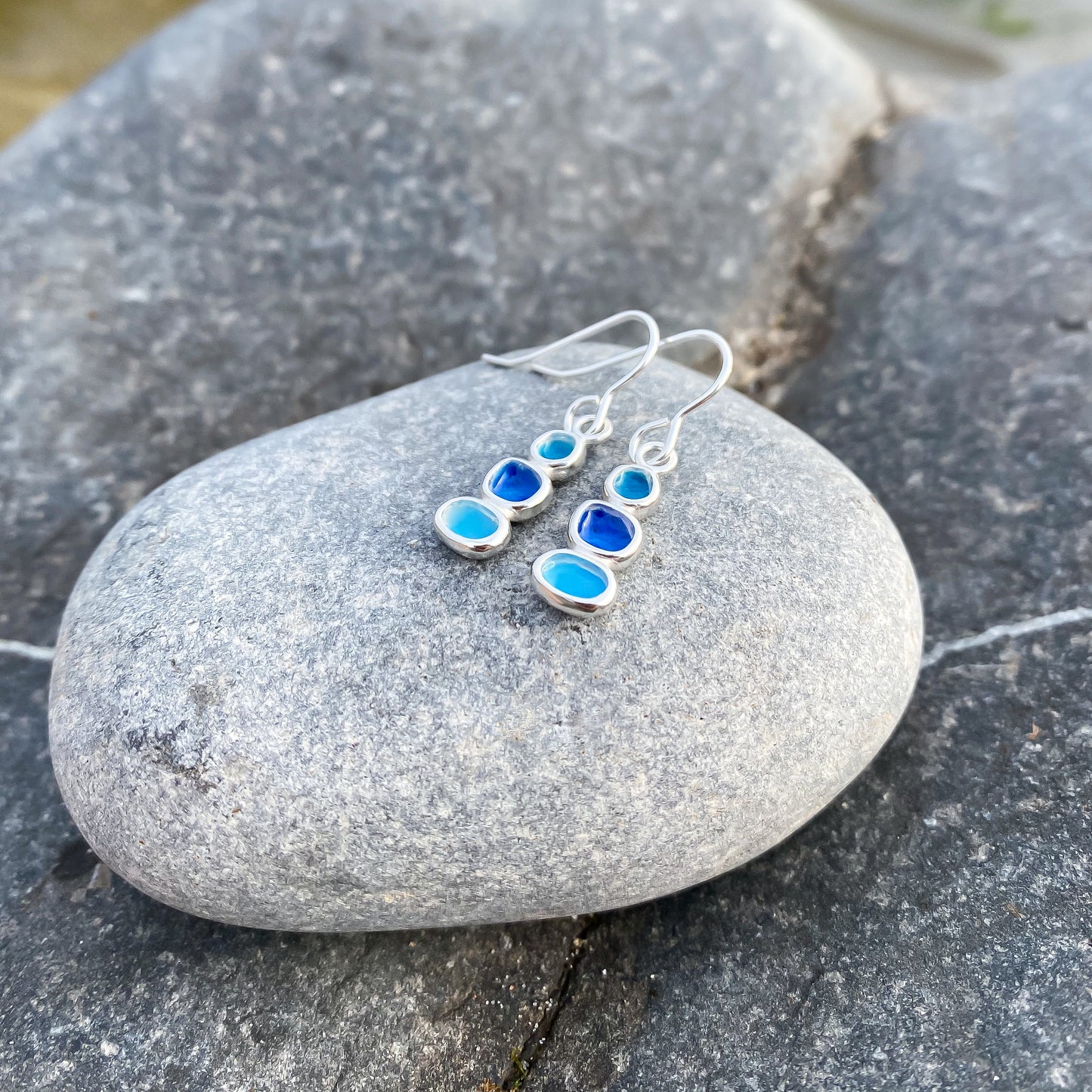 Sterling Silver Pebble Earrings - Summer Shores