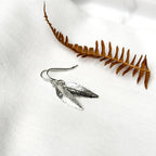 Small Silver Rowan Leaf Earrings
