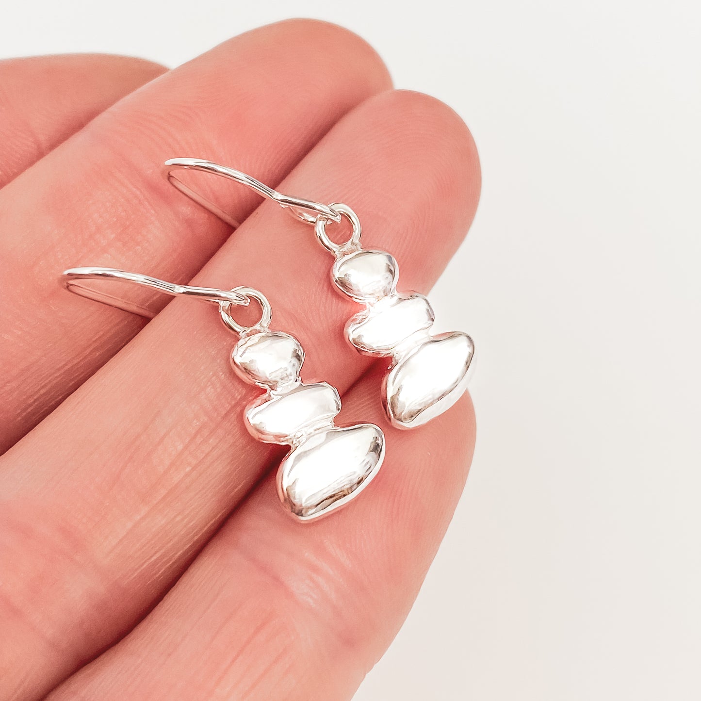 Sterling Silver Pebble Earrings - Balance No. 4