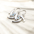 Sterling Silver Herring Triskel Gemstone Earrings