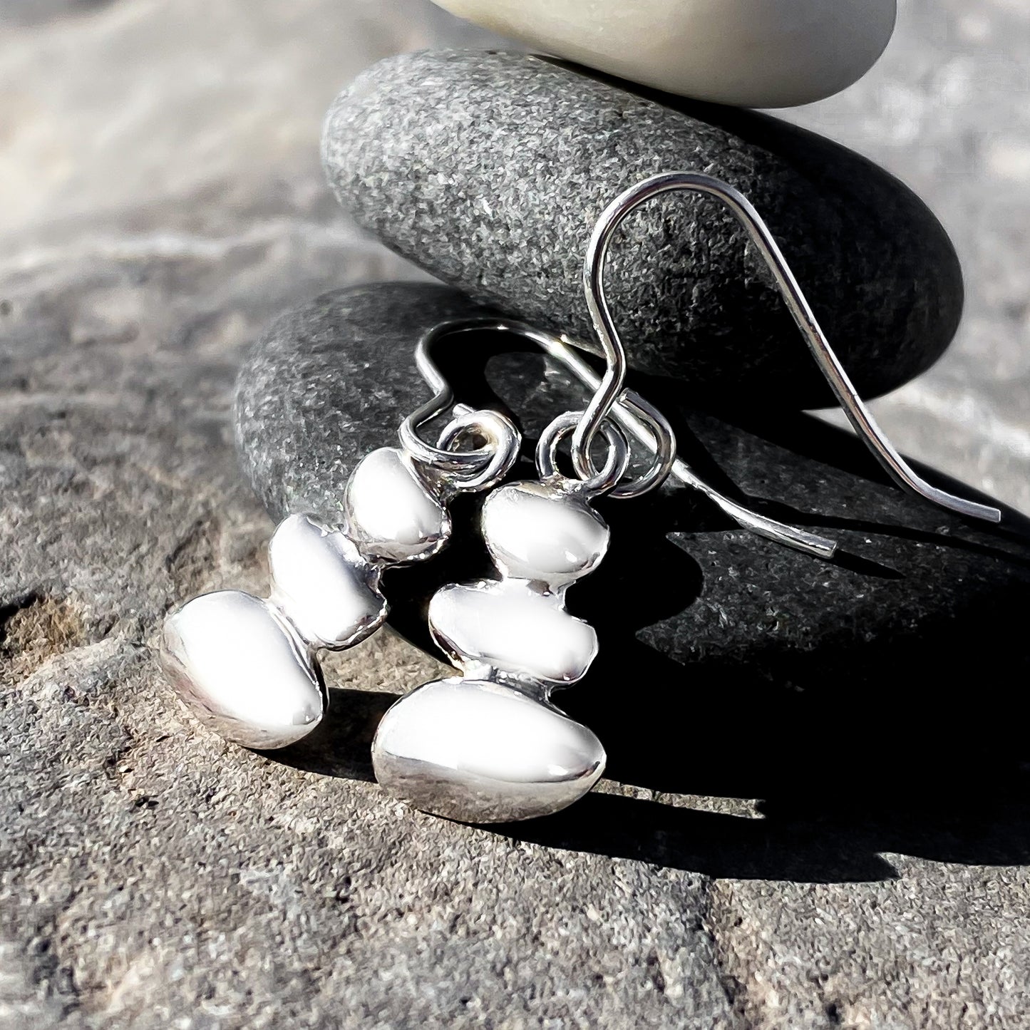 Sterling Silver Pebble Earrings - Balance No. 4