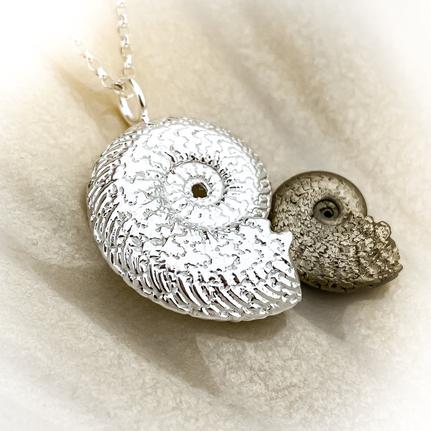 Sterling Silver Quenstedtoceras Ammonite Necklace