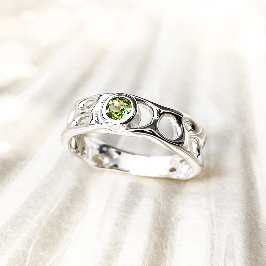 Sterling Silver Peridot Infinity Ring