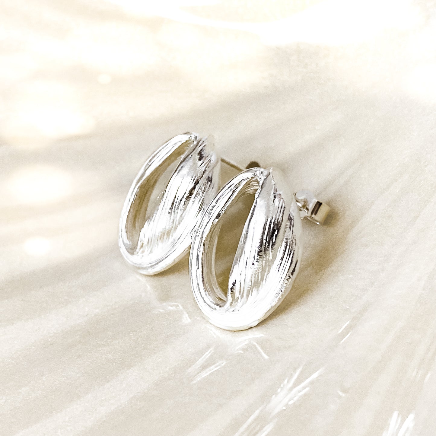 Drift Sterling Silver Oval Stud Earrings