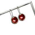 Sterling Silver 'Hawthorn Berry'  Red Droplet Earrings