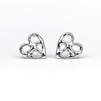 Infinity Heart Silver Stud Earrings