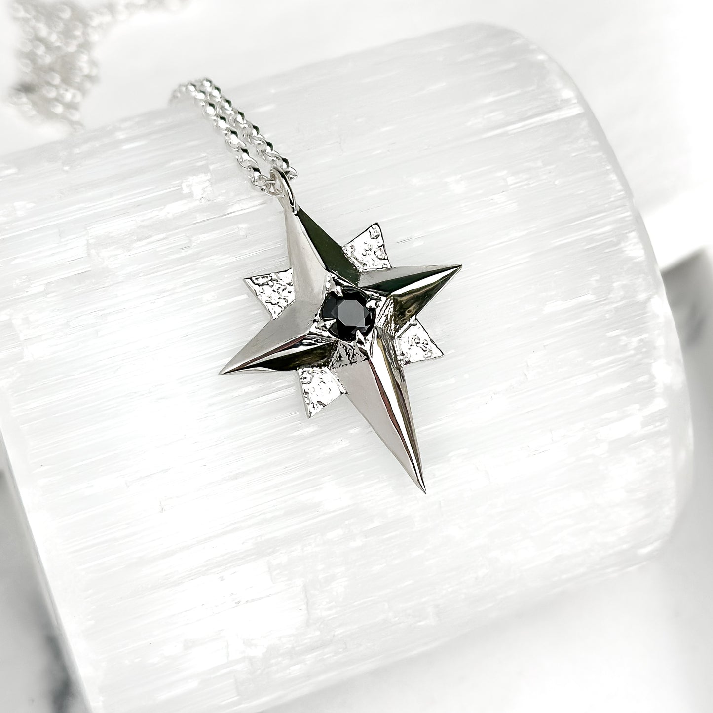 Large North Star Silver Statement Necklace