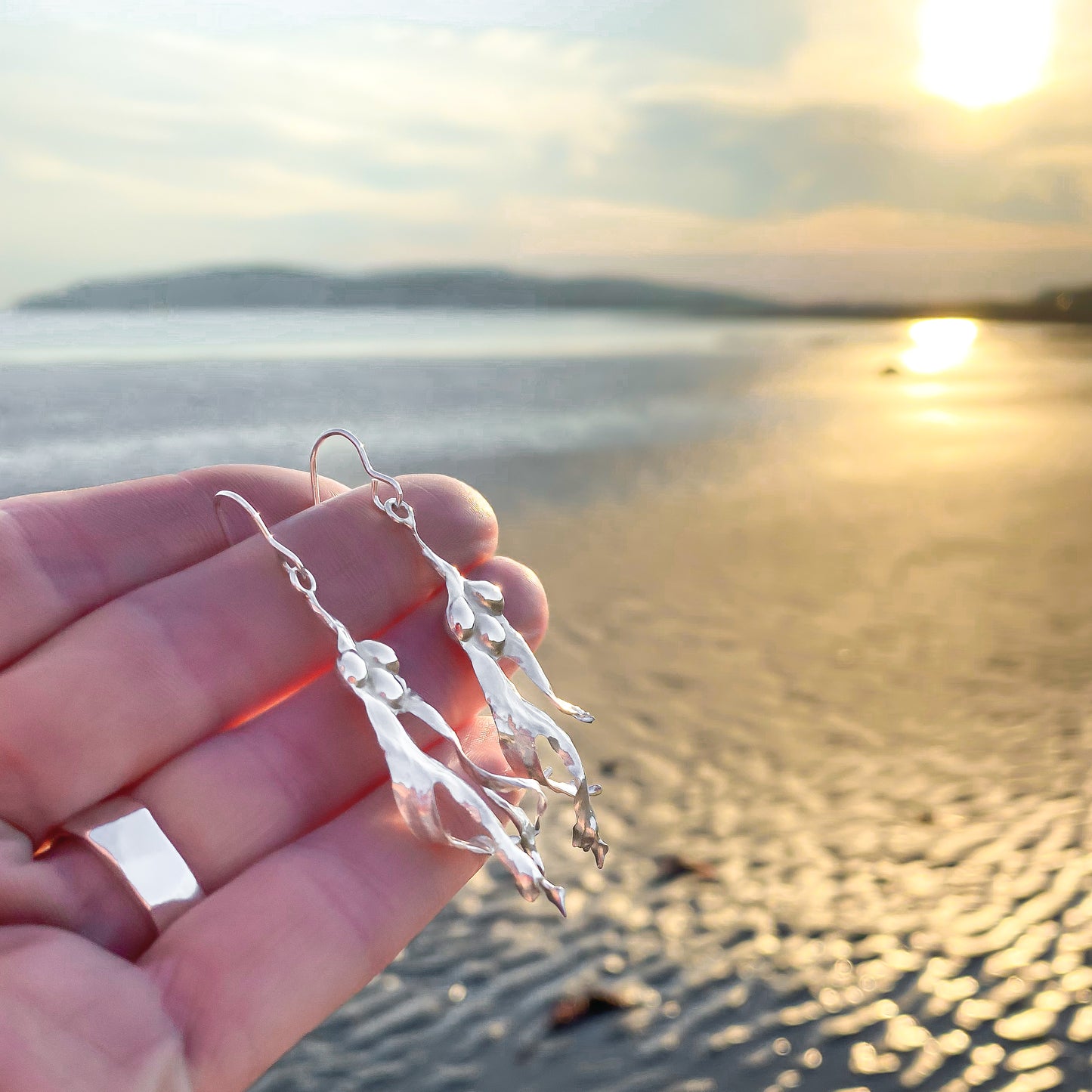 Sterling Silver Seaweed Dangle Earrings