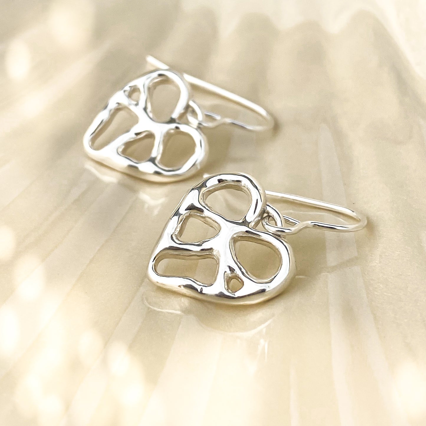 Silver Infinity Heart Dangle Earrings